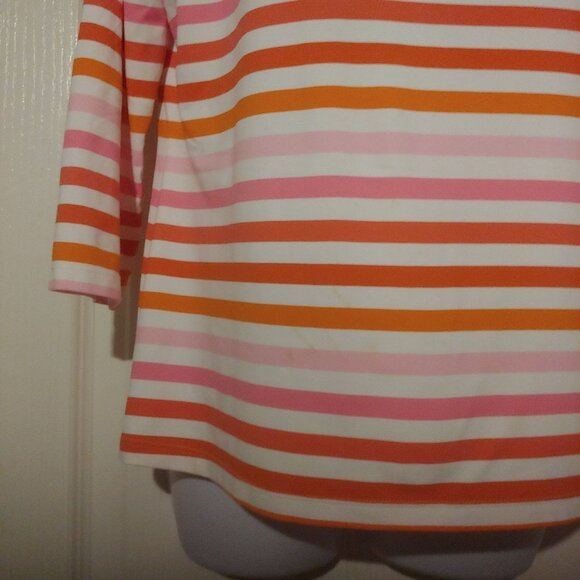 J. McLaughlin Catalina Cloth Pink/Orange Nautical Coastal Mature Business Top L - Picture 5 of 9
